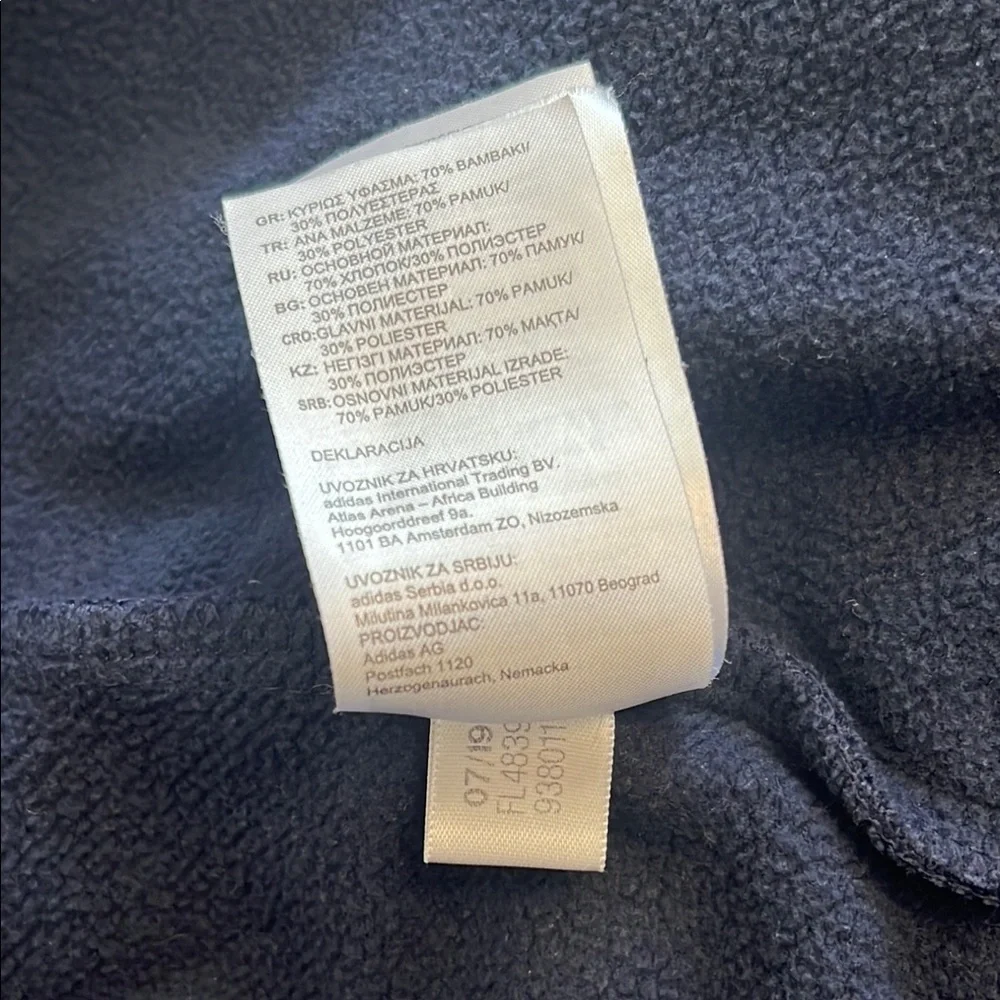 Adidas Navy Blue Hoodie Mens Large - Picture 10 of 15